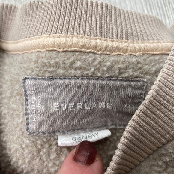Everlane Women's Renew Cream Tan Sherpa Crewneck Pullover Sweatshirt Size XXS - Picture 4 of 8
